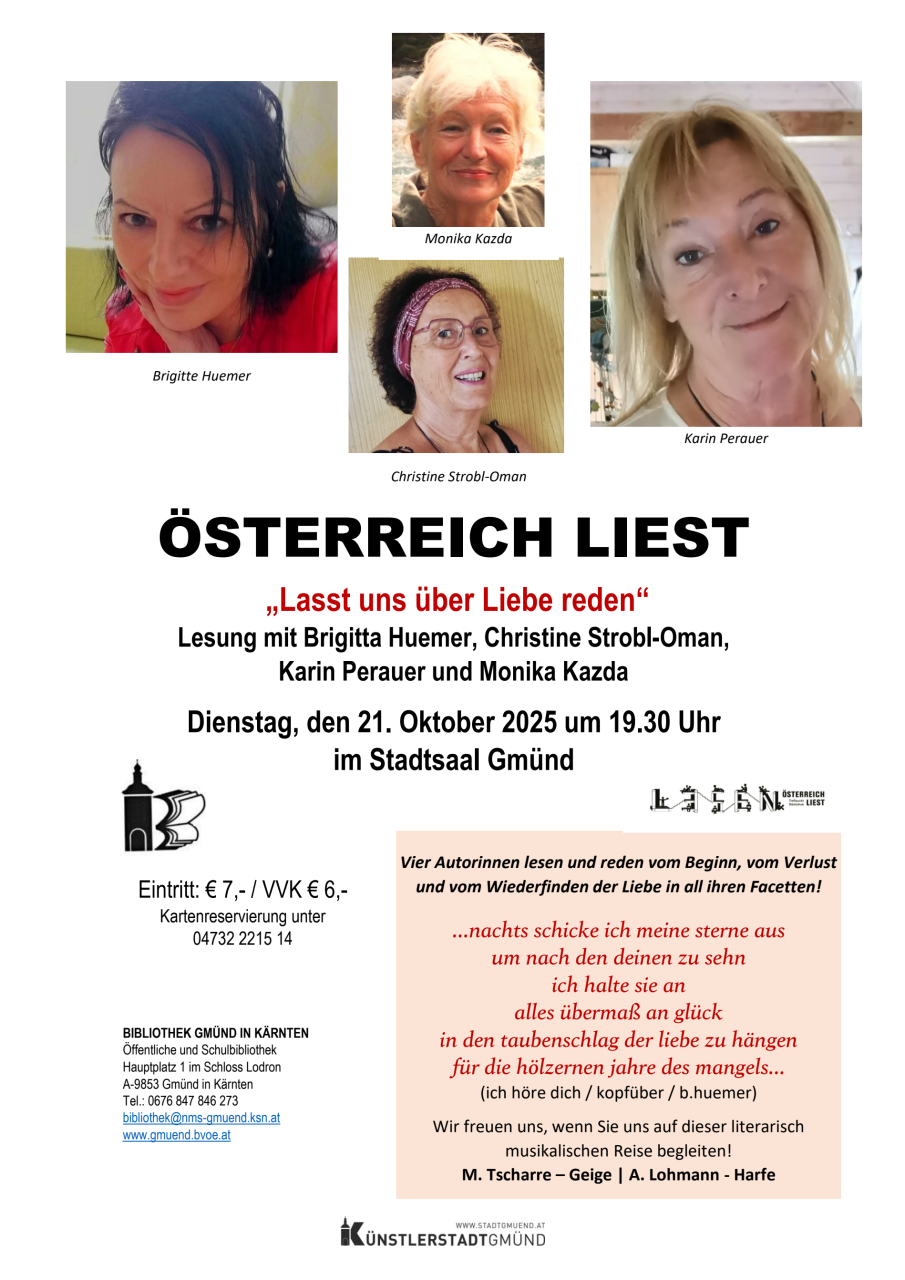 Österreich liest am Dienstag, den 21. Oktober 2025